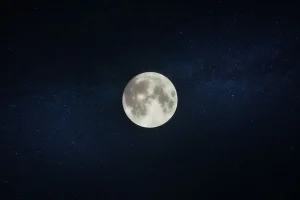 Image of a full moon on a starry night background
